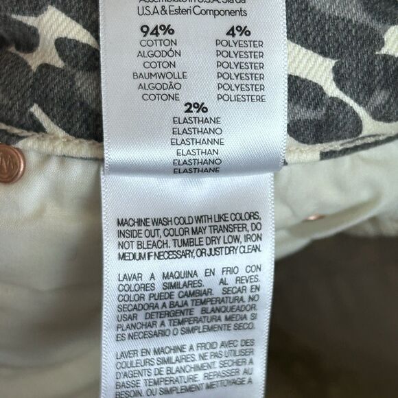 Mother Jeans Womens 25 Mid Rise Dazzler In Play Date Cheetah Cream Black - Picture 10 of 11